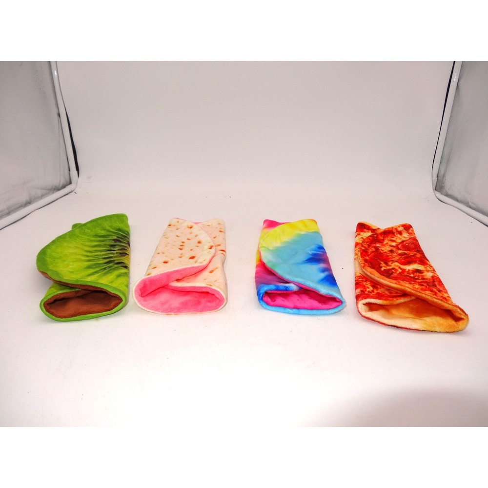 Cutetitos Plush Stuffed Animals Wraps 11" Blankets Multi color Lot of 4 Pcs
